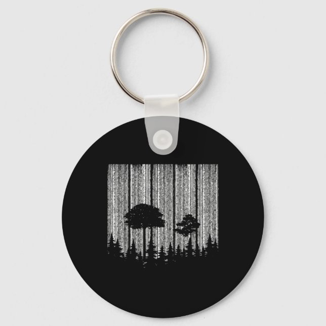 Forest In Stripes Forest Environmental Protection  Keychain (Front)