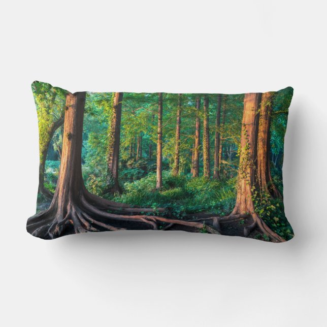 Forest in Summer Lumbar Pillow (Front)