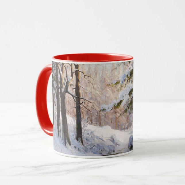 Forest in Winter, fine art painting, Mug (Front Left)