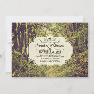 forest inspired tree avenue rehearsal dinner invitation