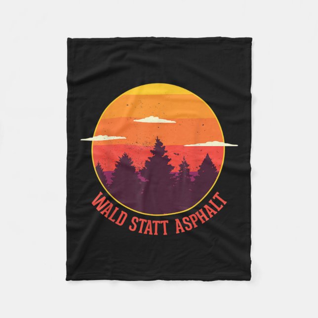 Forest Instead Of Asphalt Nature Mountains Forest  Fleece Blanket (Front)
