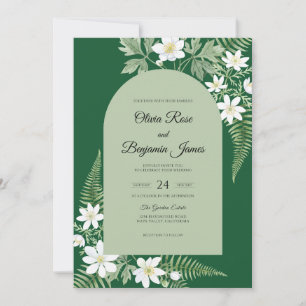 Forest Jasmine Fern Wedding Invitation
