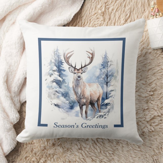 Forest King Holiday Throw Pillow (Blanket)