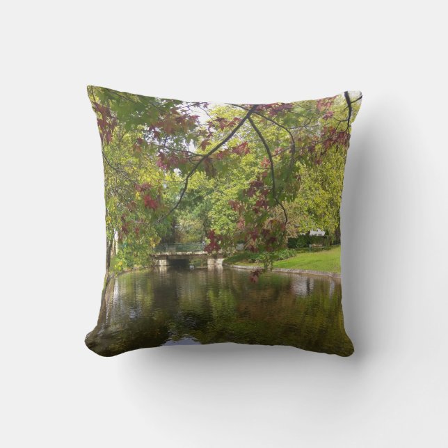 Forest Lake Throw Pillow (Front)