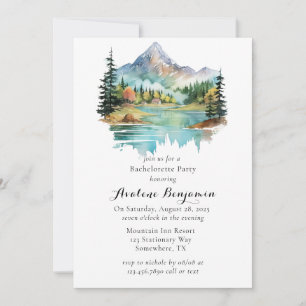 Forest Lakeside Mountain Bachelorette Party Invitation