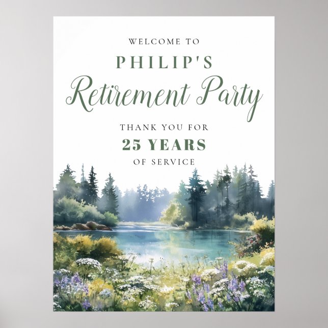 Forest Lakeside Retirement Party Welcome Sign (Front)