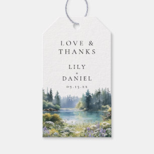 Forest Lakeside Wildflower Floral Wedding Gift Tags