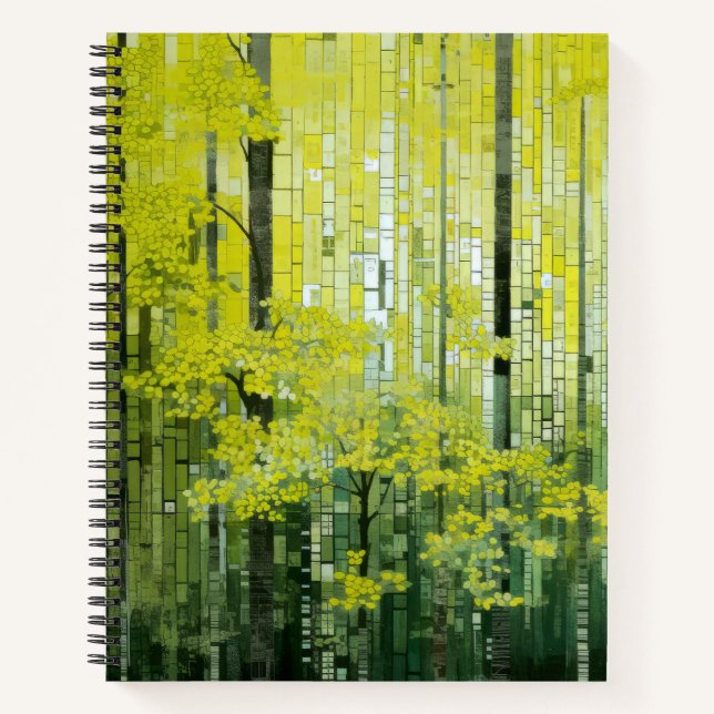 Forest Landscape Art Decor Paint Mosaic  Notebook (Front)