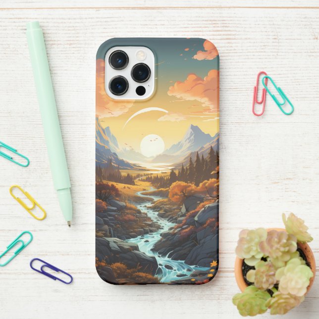 Forest Landscape In The Morning iPhone Case (On Desk)