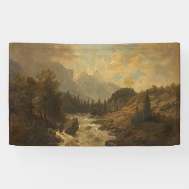 Forest Landscape Scene (by Josef Kriehuber) Banner (Horizontal)