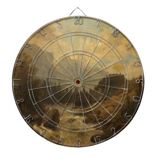 Forest Landscape Scene (by Josef Kriehuber) Dartboard (Front)