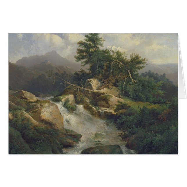 Forest Landscape with Waterfall (Front Horizontal)