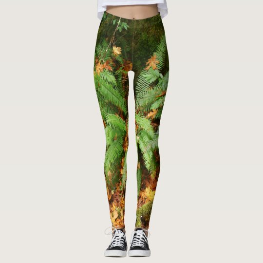 Forest Leaves Ferns All Over Print Leggings