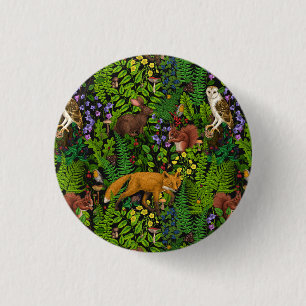 Forest life 1 inch round button
