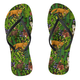 Forest life flip flops