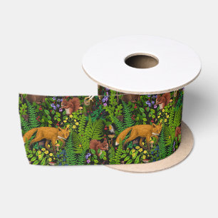 Forest life satin ribbon