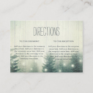 Forest Lights Rustic Wedding Directions Enclosure Card