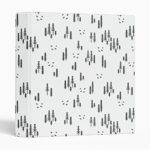 Forest Line Art Pattern Binder
