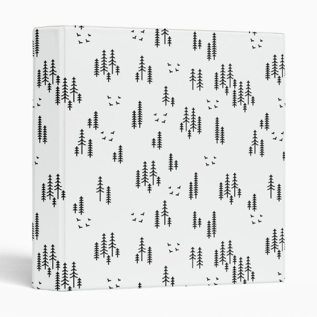 Forest Line Art Pattern Binder (Front/Spine)