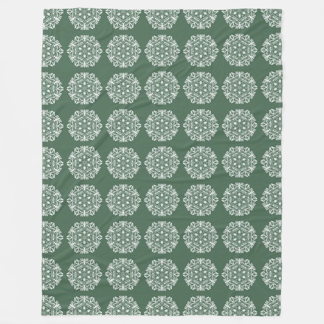 Forest Mandala Fleece Blanket (Front)