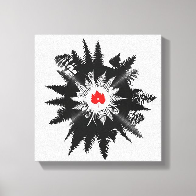 Forest Maple Plant Leaf Vinyl Records Tree Canvas Print (Front)