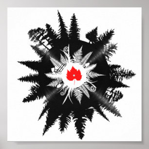 Forest Maple Plant Leaf Vinyl Records Tree Poster