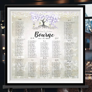 Forest Mason Jar Lavender Heart Leaf Tree Wedding Poster
