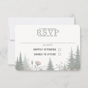 Forest Meadow Wedding RSVP Card