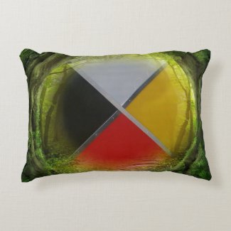 Forest Medicine Wheel Accent Pillow