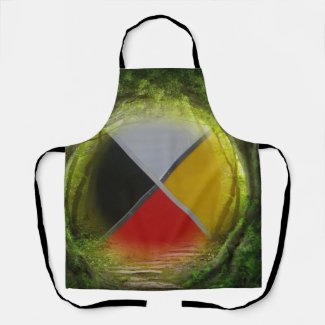 Forest Medicine Wheel All-Over Print Apron