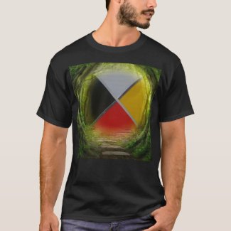 Forest Medicine Wheel Basic Dark T-Shirt