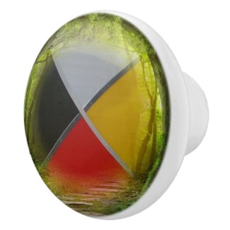 Forest Medicine Wheel Ceramic Knob