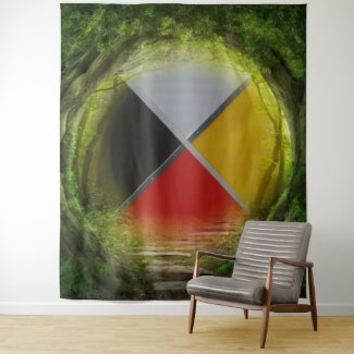 Forest Medicine Wheel Extra Large Tapestry