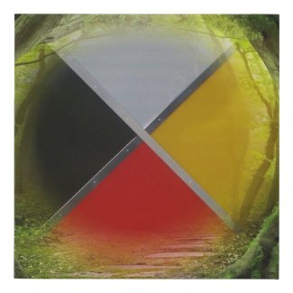 Forest Medicine Wheel Faux Wrapped Canvas Print