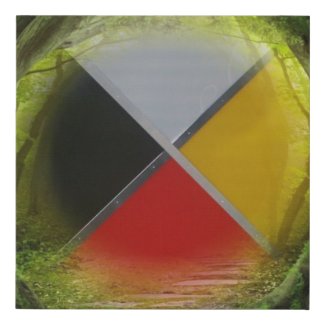 Forest Medicine Wheel Faux Wrapped Canvas Print