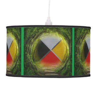 Forest Medicine Wheel Hanging Lamp