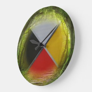 Forest Medicine Wheel Large Acrylic Wall Clock