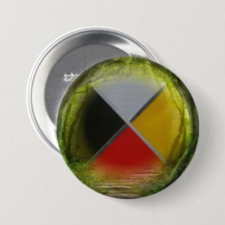 Forest Medicine Wheel Large Round Button