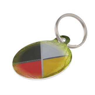 Forest Medicine Wheel Large Round Pet Tag