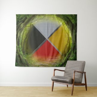 Forest Medicine Wheel Large Tapestry