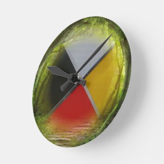 Forest Medicine Wheel Medium Acrylic Wall Clock