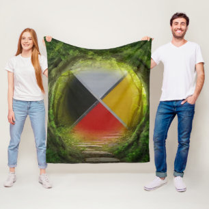 Forest Medicine Wheel Medium Fleece Blanket