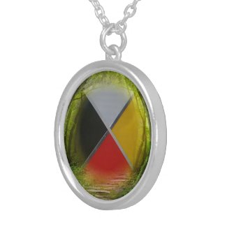 Forest Medicine Wheel Medium Silver Platd Necklace