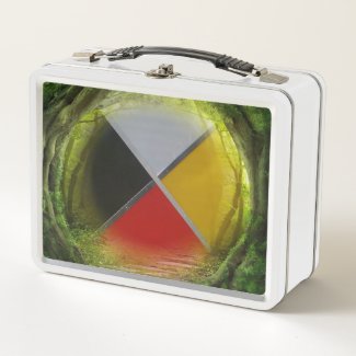 Forest Medicine Wheel Metal Lunchbox