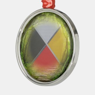 Forest Medicine Wheel Premium Round Ornament