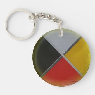 Forest Medicine Wheel Round Acrylic Keychain