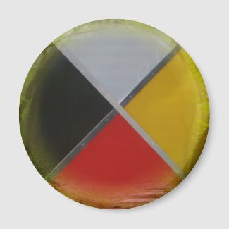 Forest Medicine Wheel Round Magnet