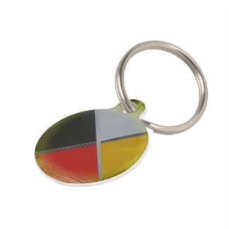 Forest Medicine Wheel Small Round Pet Tag