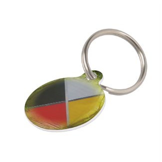 Forest Medicine Wheel Small Round Pet Tag