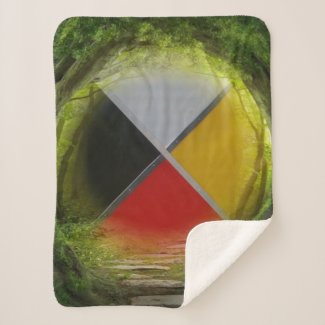 Forest Medicine Wheel Small Sherpa Blanket